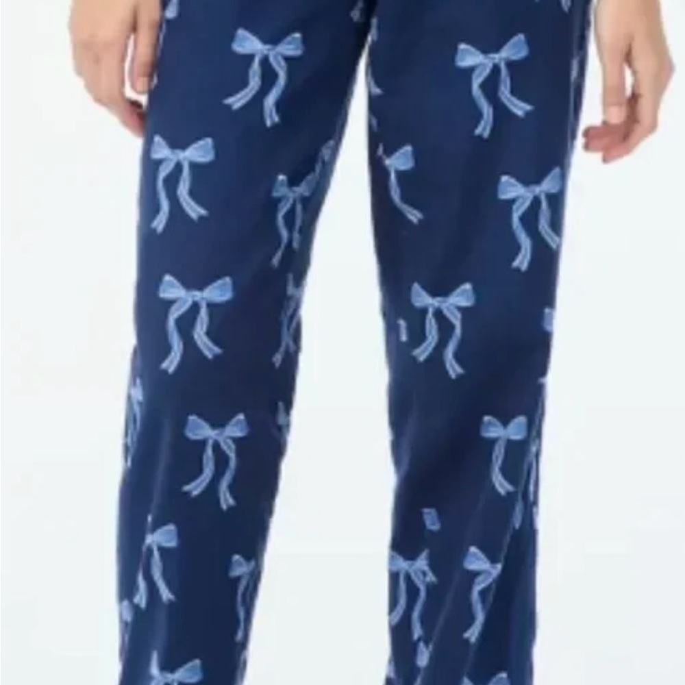 J.Crew Navy Pajama Pants with Bow Print